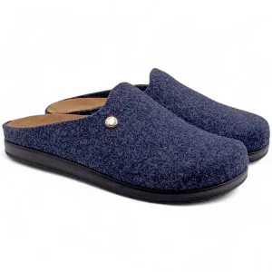 Ciabatta invernale uomo in feltro blu con plantare estraibile Grunland Pone ce0251 59