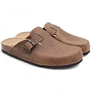 Ciabatta chiusa in pelle rust canapa Uomo Free life 890-009U