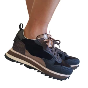 Apepazza Sneakers Donna Testa di Moro glitter Nero e Testa di MoroRif.731