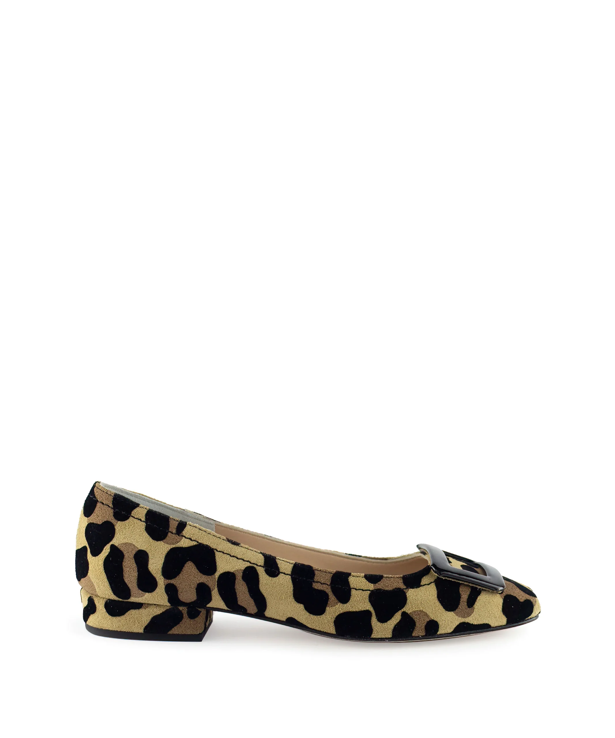 Ballerina punta quadrata con fibbia leopardate - immagine 2