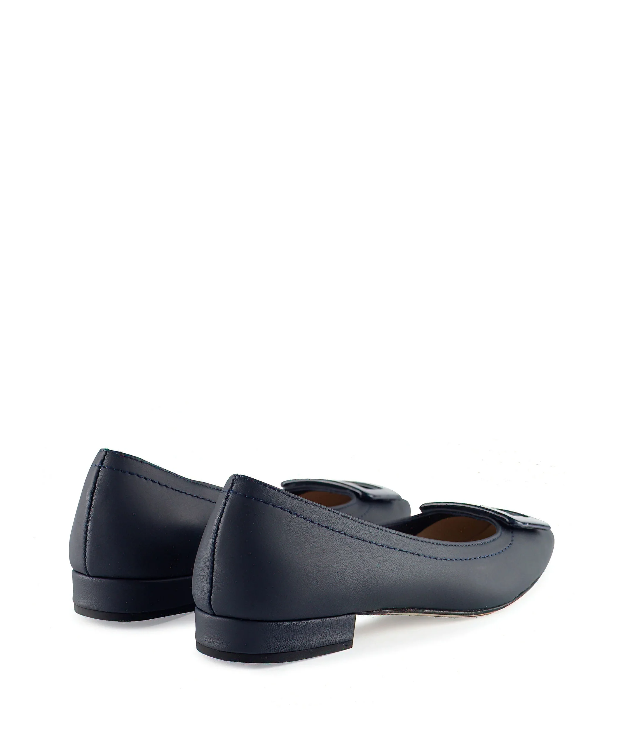 Ballerina punta quadrata con fibbia blu navy - immagine 4