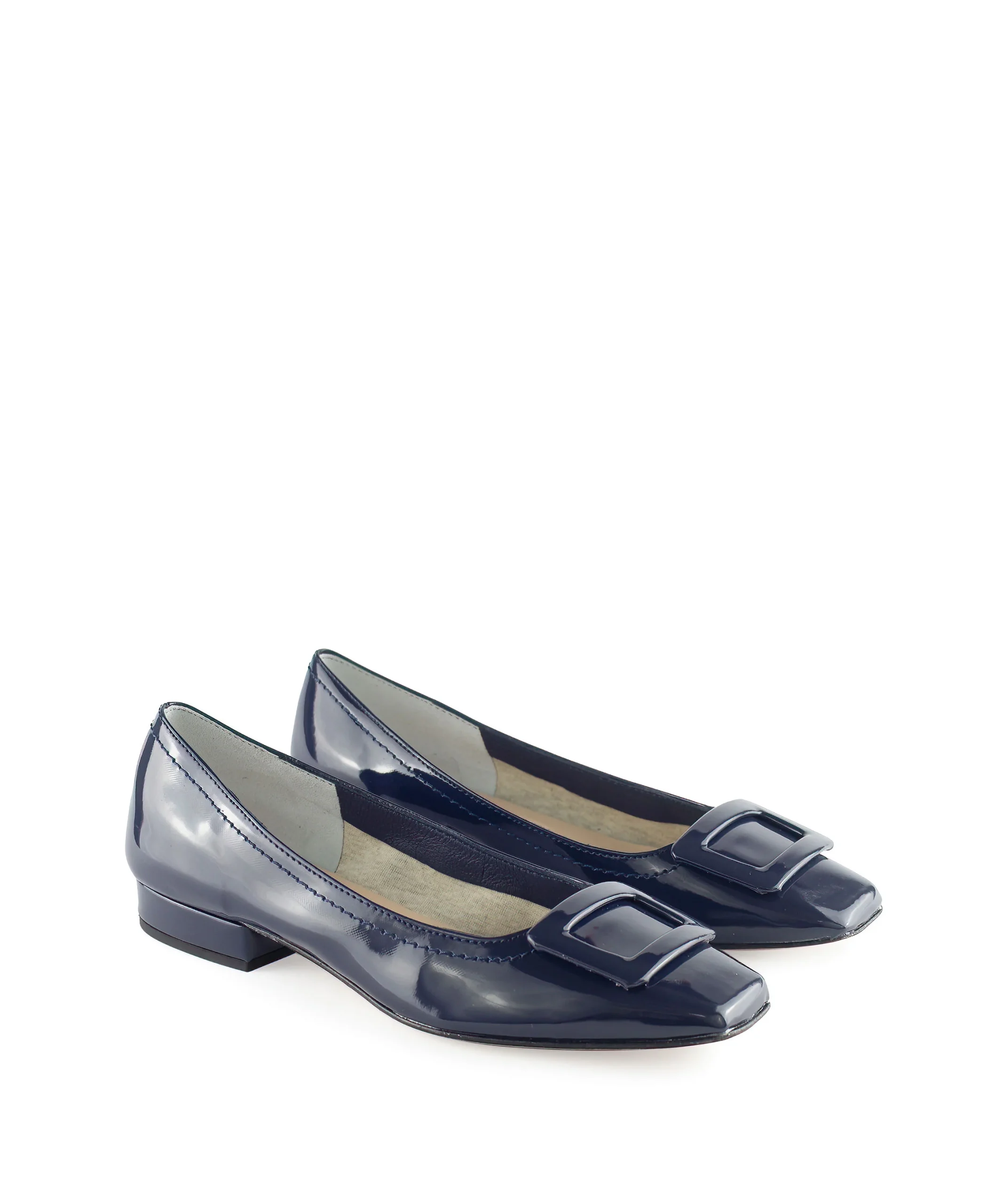 Ballerina punta quadrata con fibbia blu - immagine 3