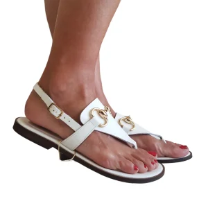 San Piero Sandalo  Donna Bianco Accessorio Oro Rif.33