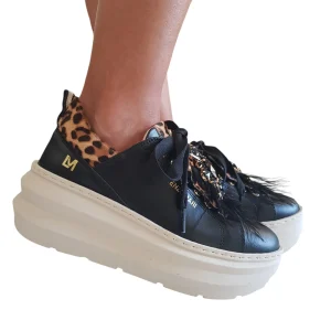 Lorenzo Mari Sneakers Donna Nero e cavallino Rif.841
