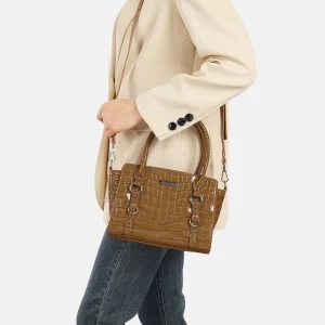 Borsa a mano donna effetto coccodrillo con tracolla M1071