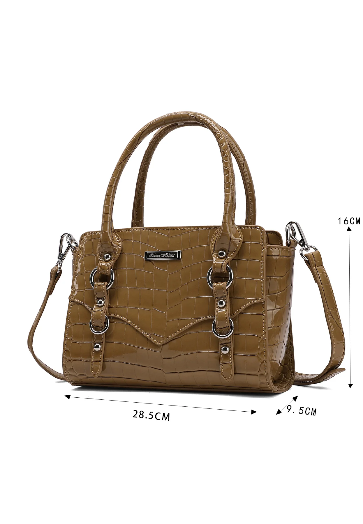 Borsa a mano donna effetto coccodrillo con tracolla M1071 - immagine 6