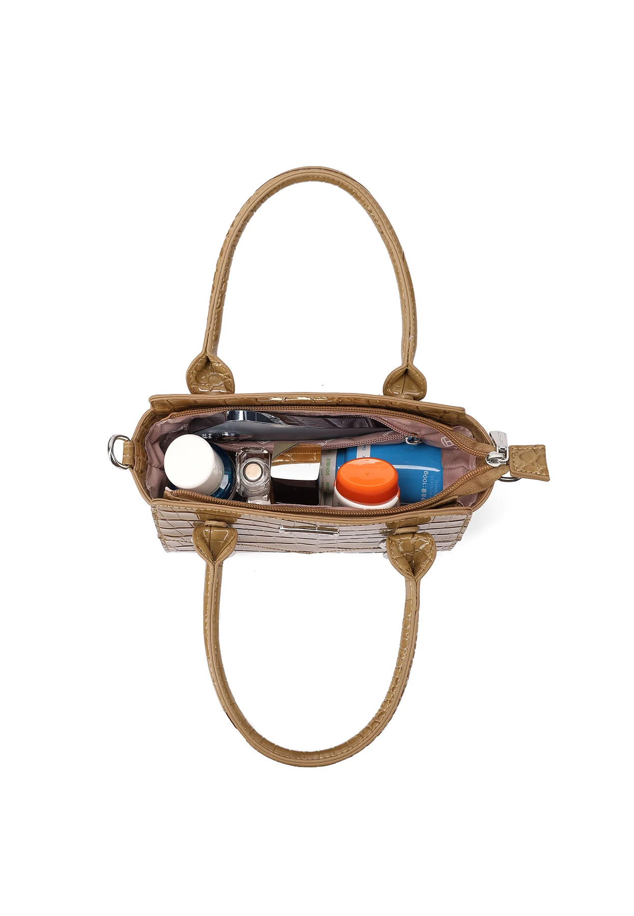 Borsa a mano donna effetto coccodrillo con tracolla M1071 - immagine 7