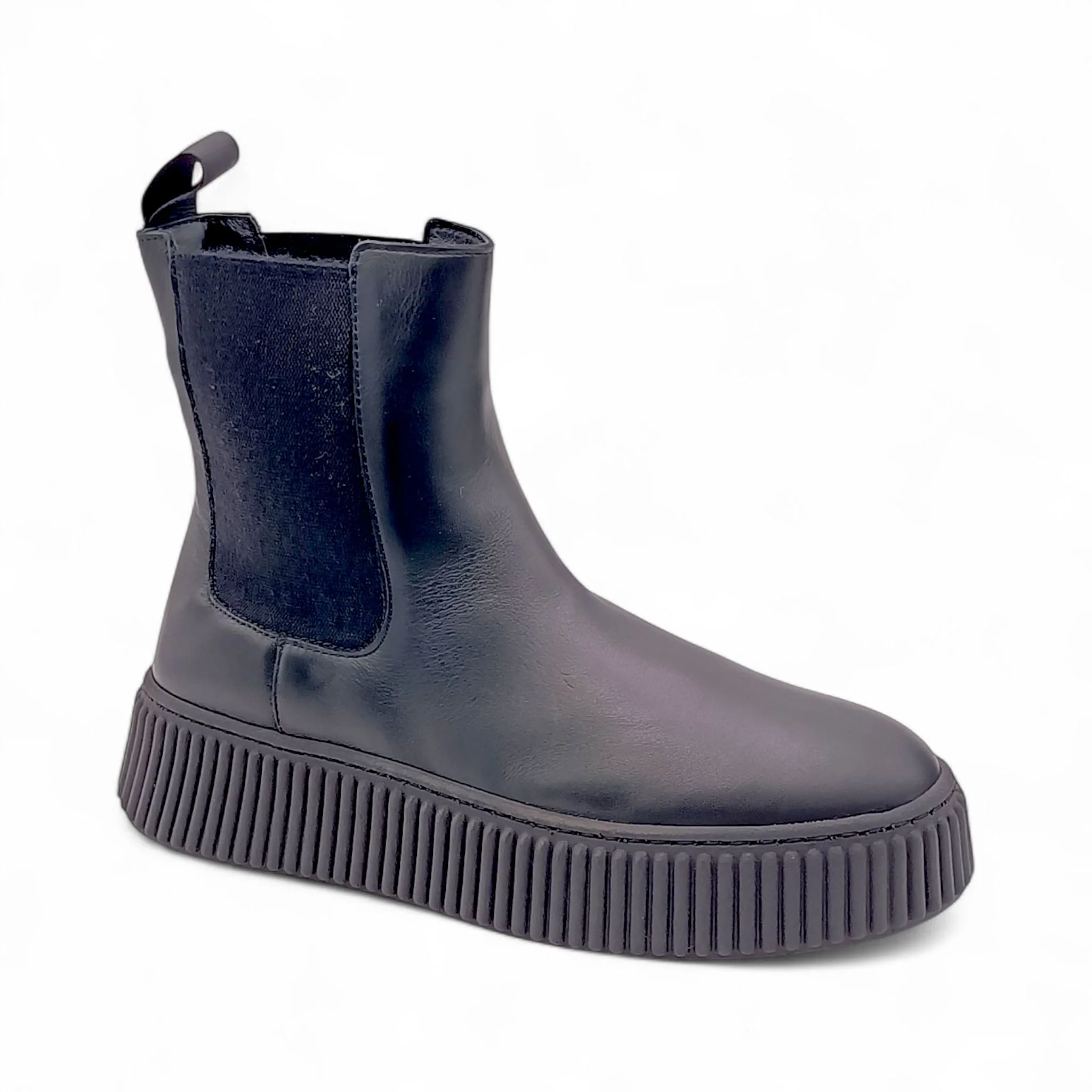 Beatles donna in pelle nera con platform 40L5 - immagine 3