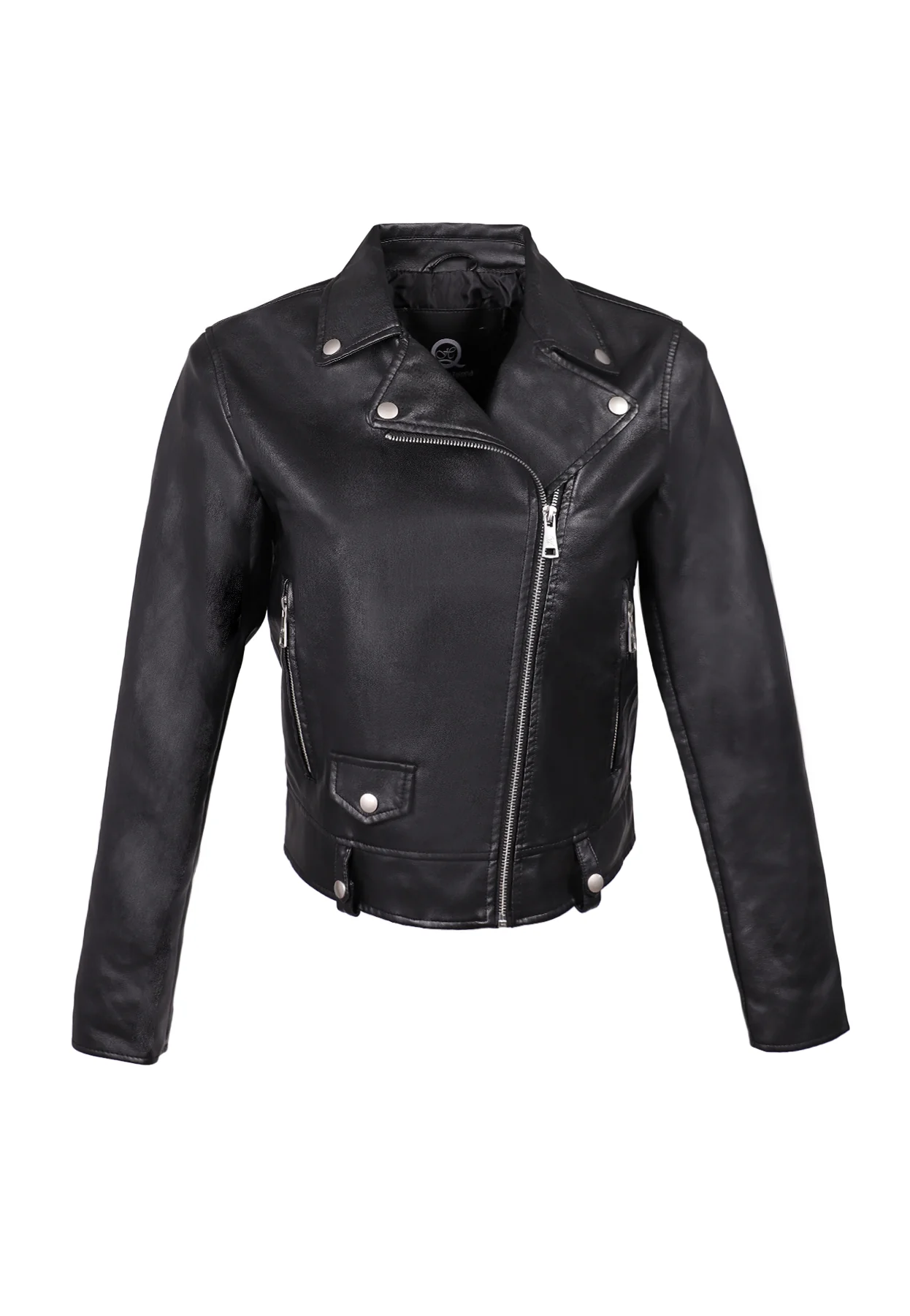 Giacca biker nera in ecopelle Y4005 - immagine 2