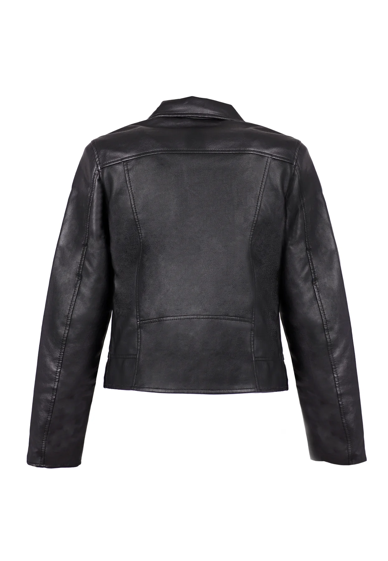 Giacca biker nera in ecopelle Y4005 - immagine 4