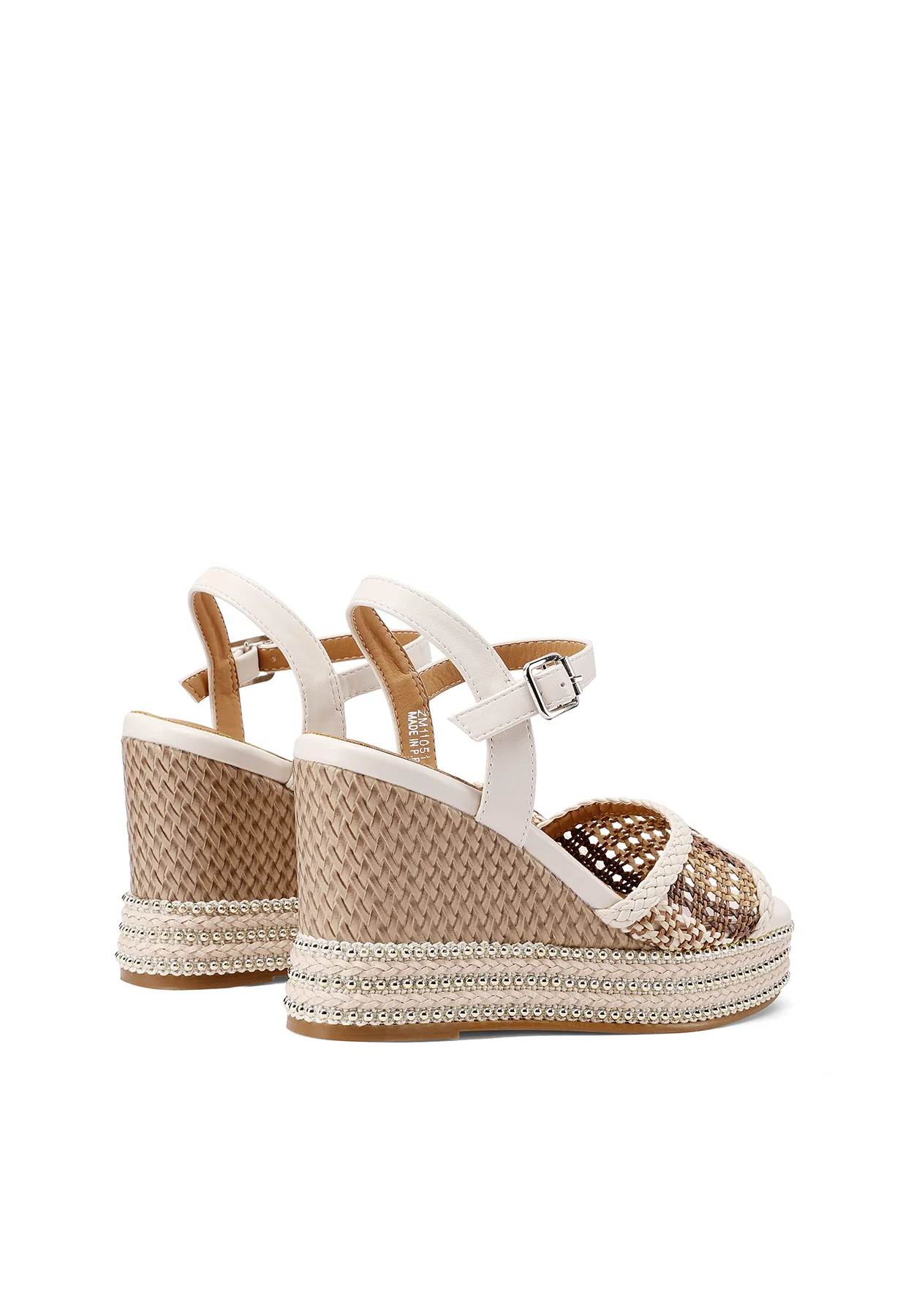 Sandali con zeppa intrecciata e platform ZM11051 - immagine 6