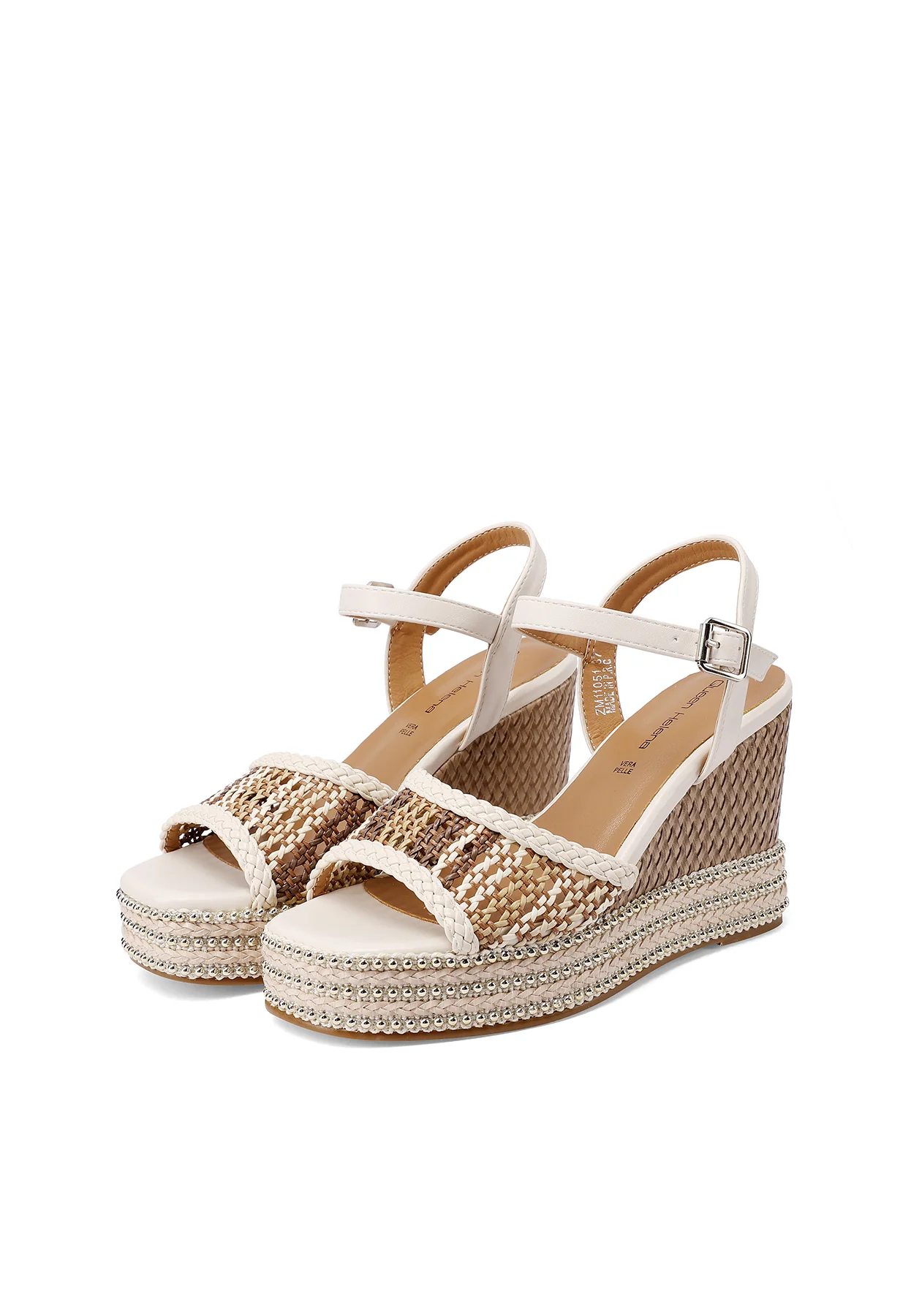 Sandali con zeppa intrecciata e platform ZM11051 - immagine 5