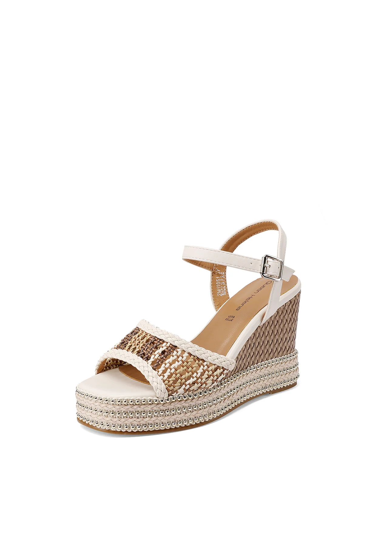 Sandali con zeppa intrecciata e platform ZM11051 - immagine 4