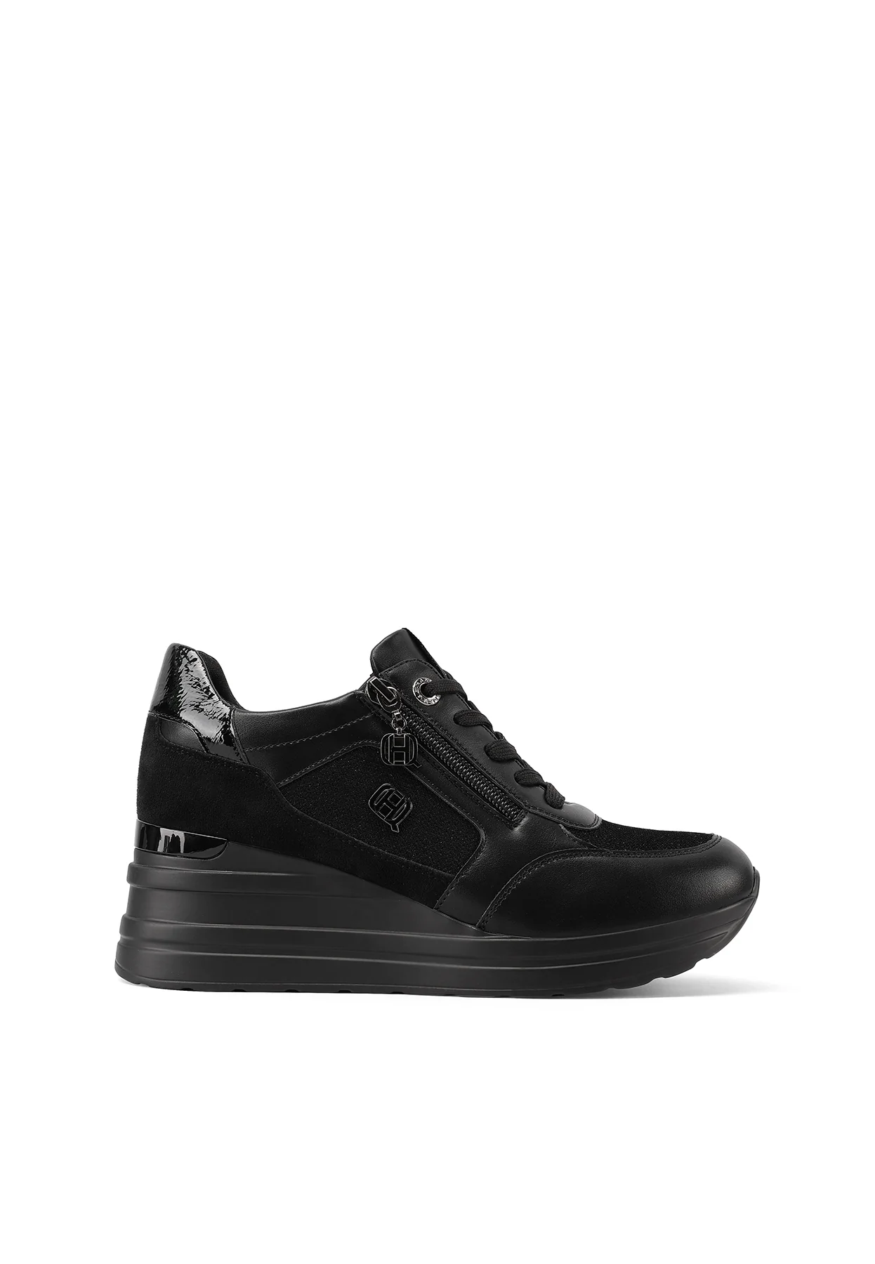 Sneakers da donna con zeppa e zip laterale X33-27 - immagine 3