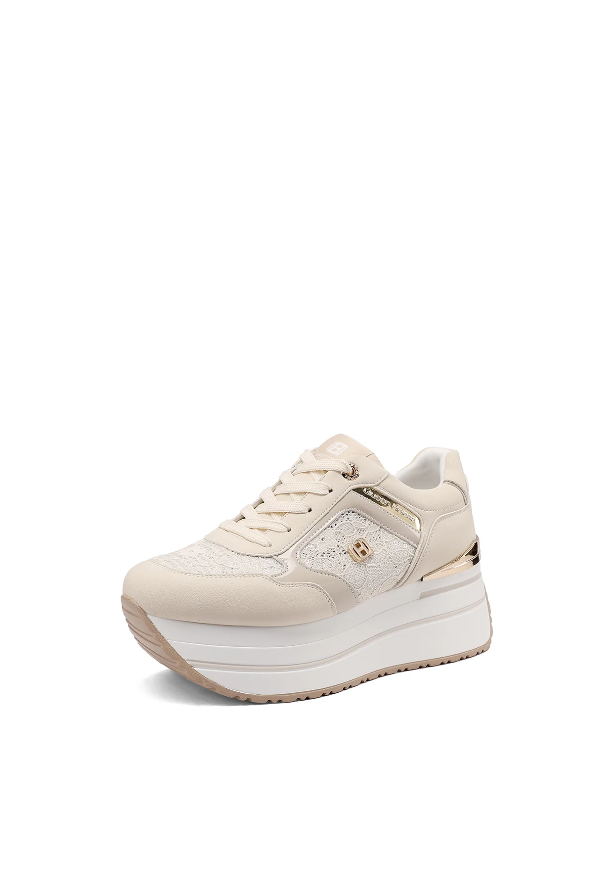 Sneakers platform con inserti ricamati eleganti X34-48 - immagine 4